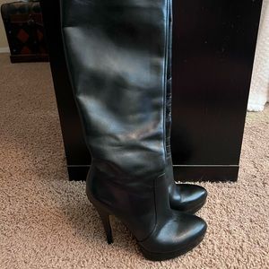 Knee high genuine leather boots